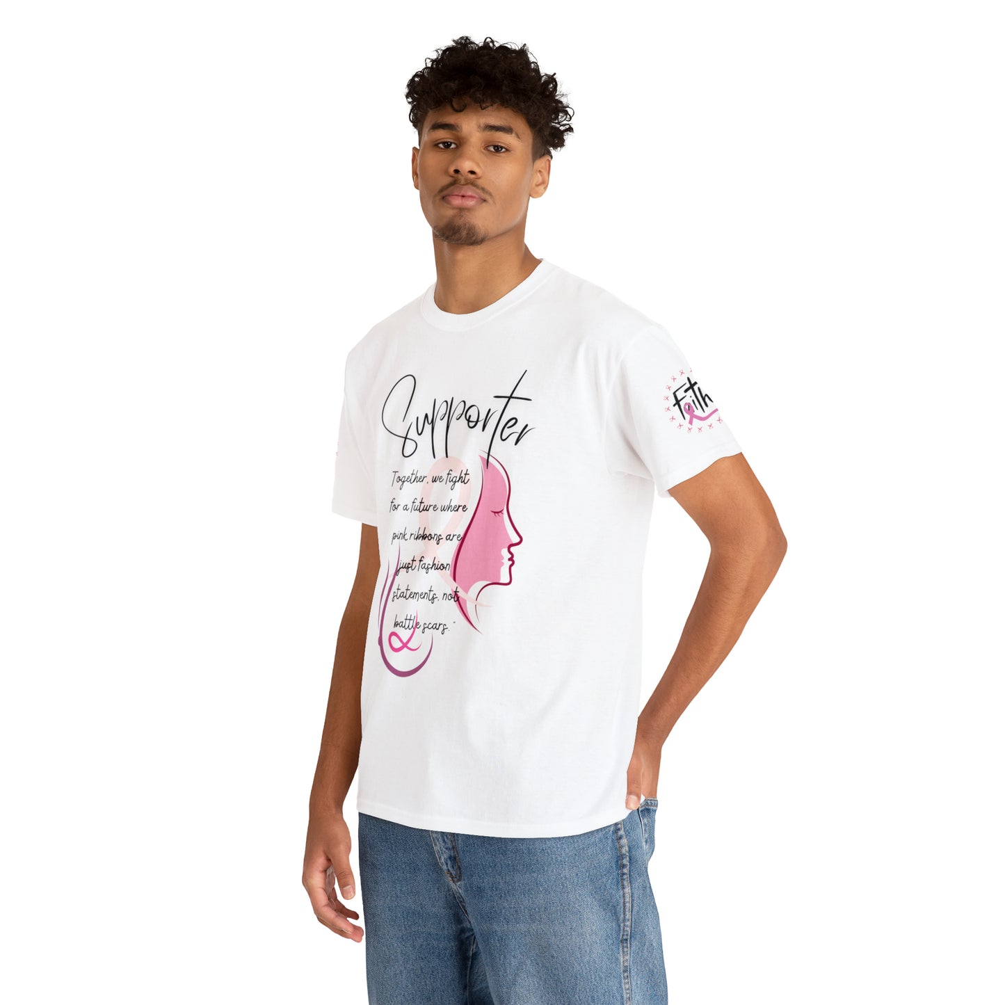 Breast Cancer supporter Unisex Heavy Cotton Tee