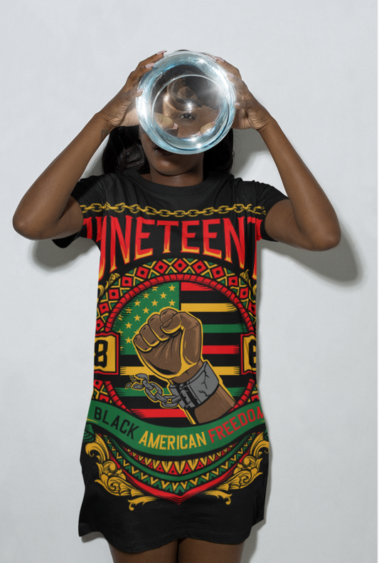 Juneteenth Women's T-Shirt Dress (AOP)