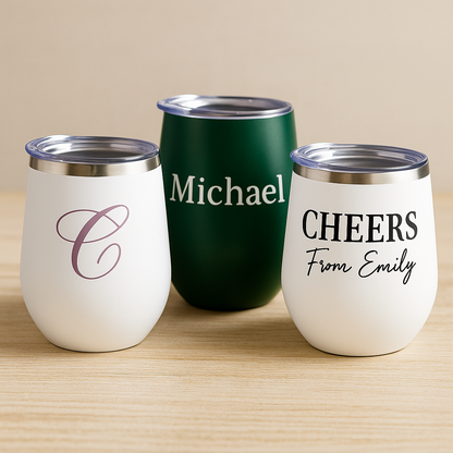 Personalized Wine Tumblers – Custom Stainless Steel Gifts for Clients, Events & Everyday Sips