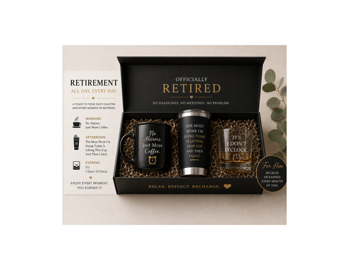 Retirement Gift Box for Him – No Alarms, No Deadlines