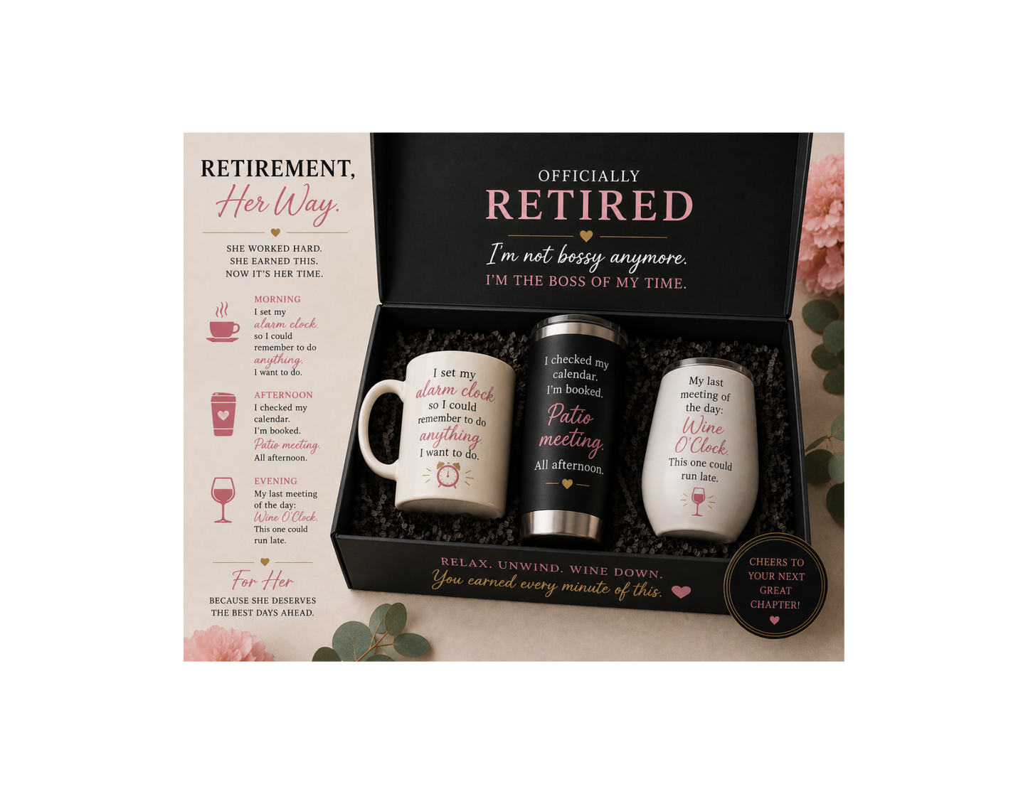 Retirement Gift Box for Her – Her Time, Her Schedule