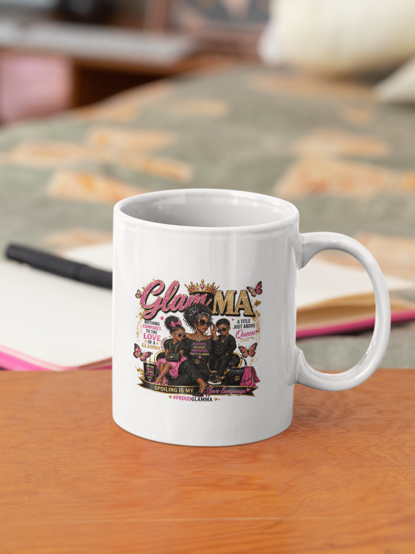 GlamMA Gift Box 💖 T-Shirt & Mug Set for Stylish Grandmothers