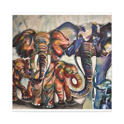 Majestic Herd: A Vibrant Elephant Family Portrait by KMarie