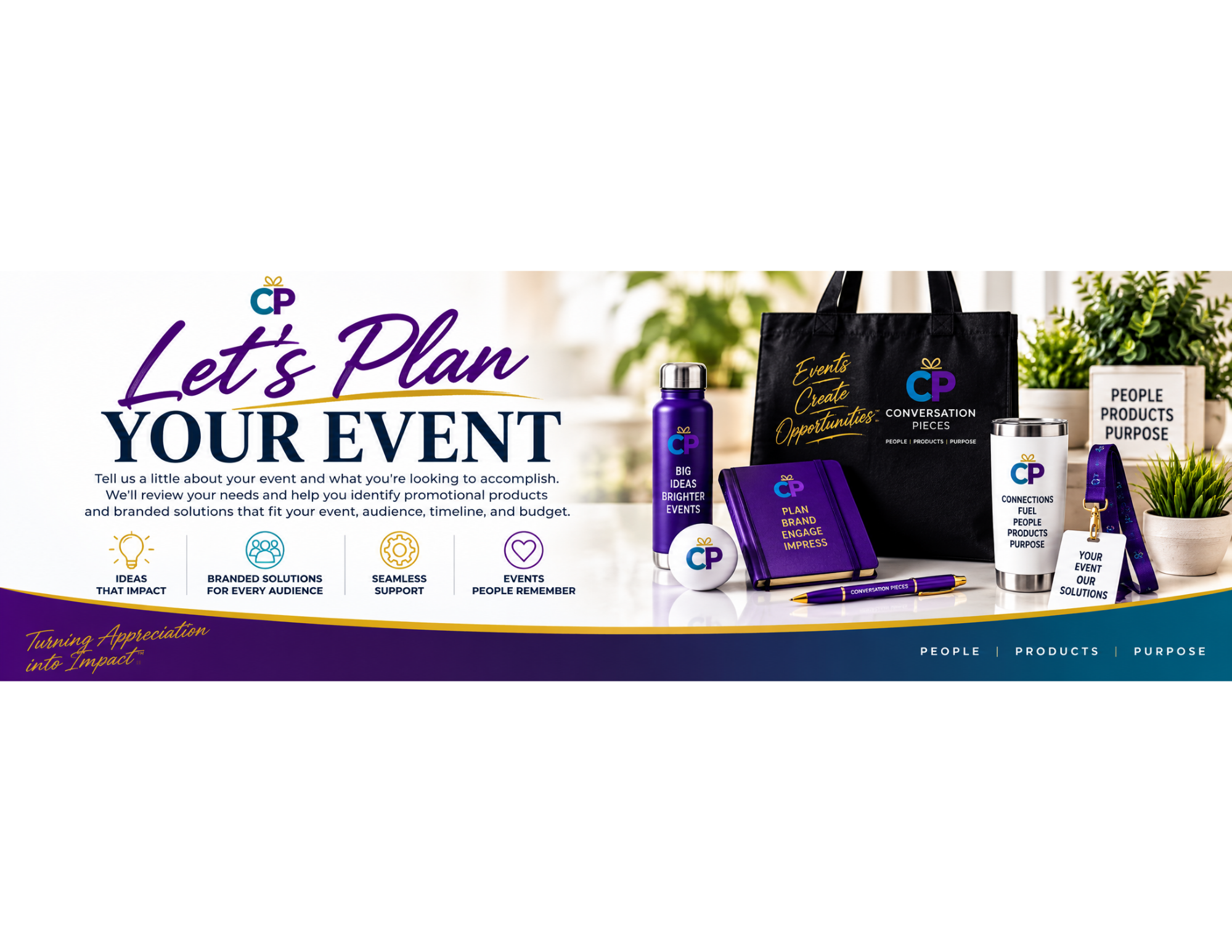 Let's Plan Your Event - Conversation Pieces event planning and promotional product solutions